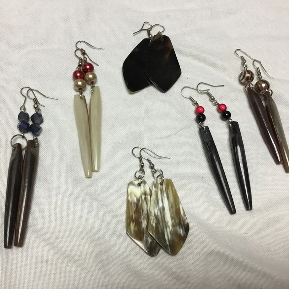 BUNDLE: Ivory Bone Reversible Vintage Dangle Drop Earrings (Multiple Styles) - Picture 1 of 7